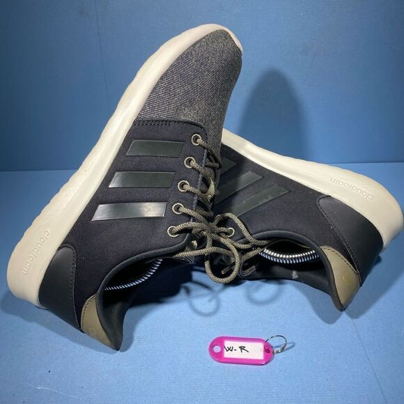 Adidas QT Racer Womens Size 9 Running Shoes Black Gray Athletic Trainer Sneakers - Picture 1 of 8